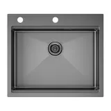 Кухонная мойка Paulmark Kroner-Pro 59 (590*510) Вороненая сталь GM