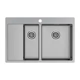 Кухонная мойка Paulmark Kroner 78/2SF R (780*510) Брашированная сталь BS