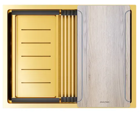 Кухонная мойка Paulmark Next-multi sink 58 UNI (580*450) Брашированное золото BG