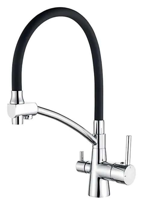 Смеситель Ledeme L4855-2 (Черный/Хром) РАСПРОДАЖА