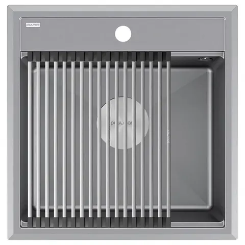 Кухонная мойка Paulmark Stepia 50 (500*510) Серый металлик 402/GRM